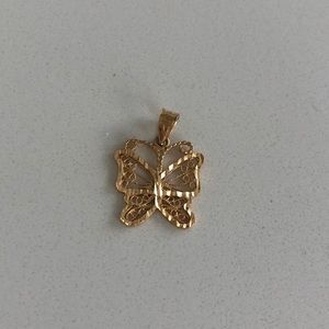 14k Gold butterfly pendant